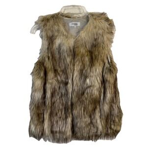Women Shaggy Faux Fur Vest S Boho Festival Layering‎ Hippie Retro Pockets